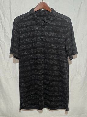 Smartwool  SW000802 Men's Everyday Exploration Merino Polo - Black Stripe - Sz M
